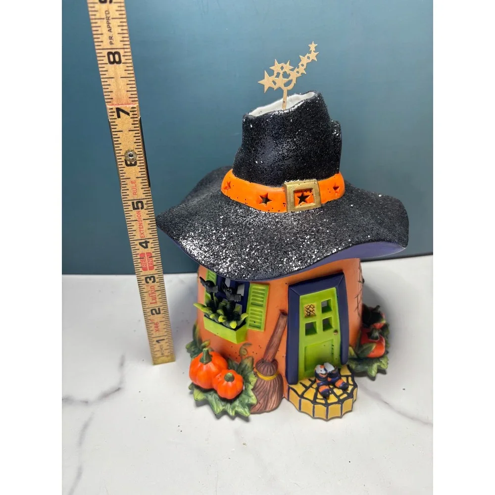 PartyLite Halloween Witches Hat Tea Light Holder Spinning Star Votive P7329